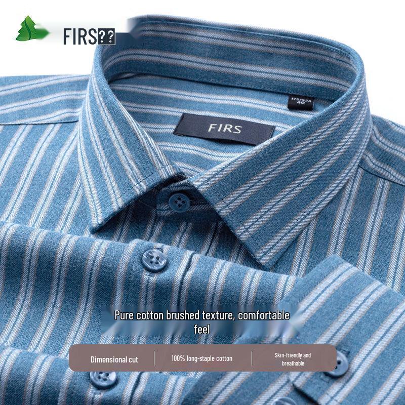 Мужская рубашка FIRS из чистого хлопка, байковая, в клетку, с длинным рукавом