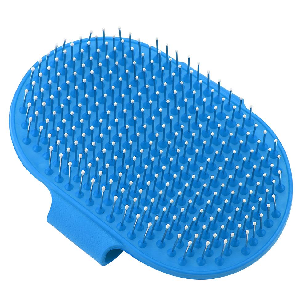 Round Silicone Pet Bathing Hair Grooming Clning   Brush Dogs Cats Comb Supplies Blue