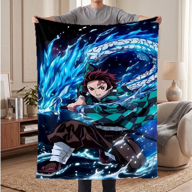 Tanjiro Soft Warm Flannel Blankets Comfortable Blanket for Home Decoration Gifting