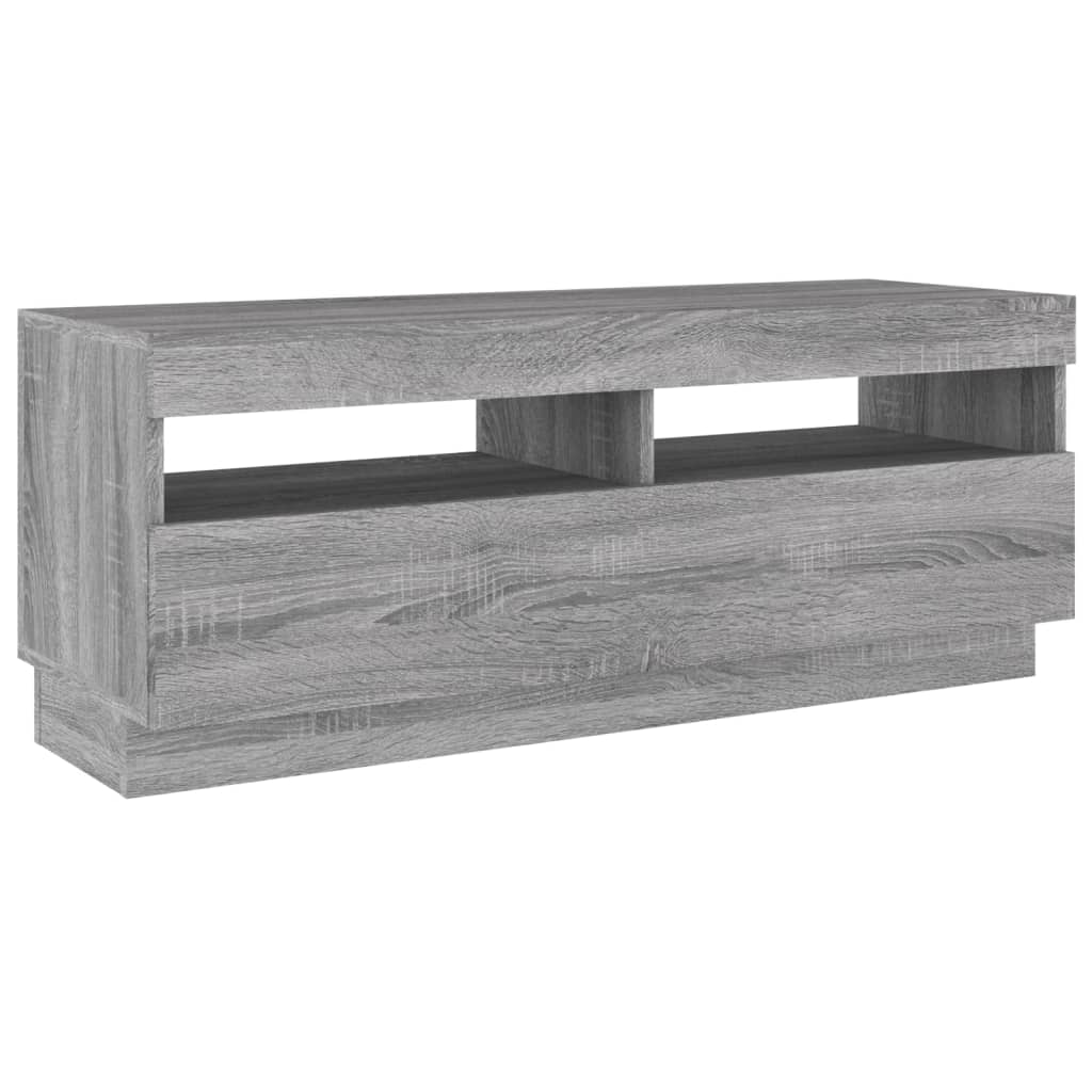 2 Piece TV Cabinet Set with LED Lights Gray Sonoma Particleboard