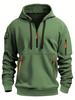 Men's European Size Casual Sport Hoodie with Zippered Arm Pocket - Autumn/Winter