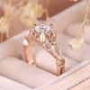 White Round Zircon Engagement Ring for Women Rose Gold Color Wedding Jewelry for Women