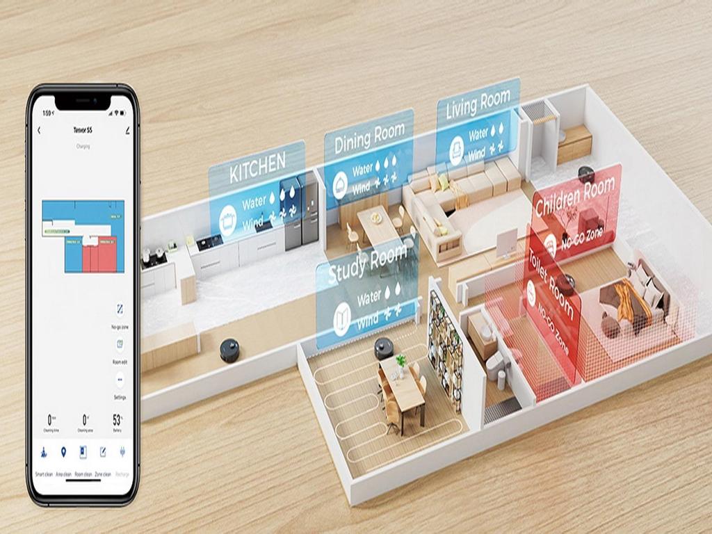 Refurbished Tesvor S5 Robot Vacuum Cleaner, 3 In 1 Vacuum Mopping Sweeping, 3000Pa Suction, LiDAR Navigation, 600ml Dust Box