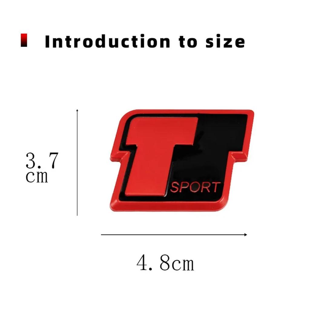 Car Sticker T Sports Sticker Emblem Badge Rear Trunk Decal for Toyota RAV4 Corolla