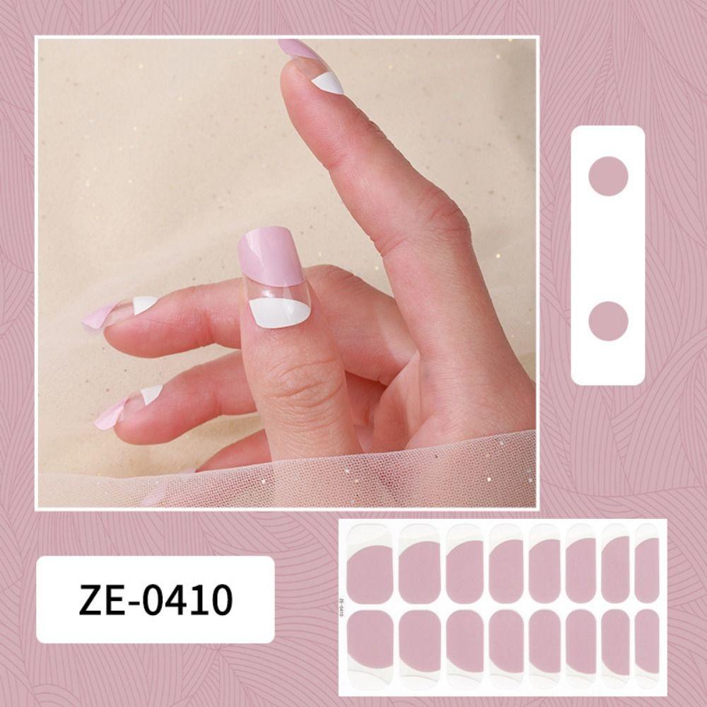 Маникюр Французский патч для ногтей Нажмите на полоски лака для ногтей DIY Nail Art Наклейка для женщин и девочек