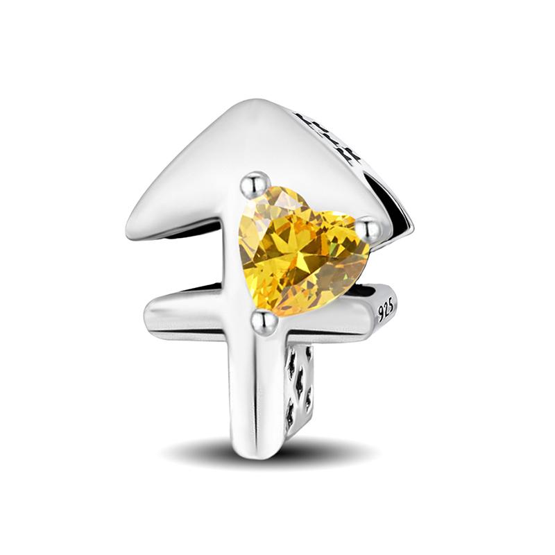 Медь Двенадцать Созвездий Любовное Сердце Циркониевые Бусины Сделай Сам Браслет Браслет Изготовление Подарок Высококачественная Изысканная Ювелирия