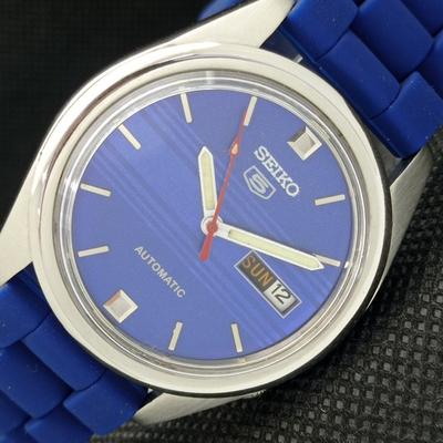 Б/У винтажные мужские часы SEIKO 5 AUTOMATIC JAPAN D/D с синим циферблатом 621a-a413406-2