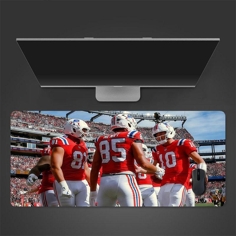 Patriots Players Mouse Pad, Large Gaming Desk Mat, Non-slip XXL Mousepad for Laptop & Tablet, Mini PC Playmat with Stitched Edges