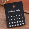 24pcs/set Fashion Minimalist Sparkling Zircon Stud Earrings For Women Decorative Earring Party Date Daily Wear Jewelry Gifts New