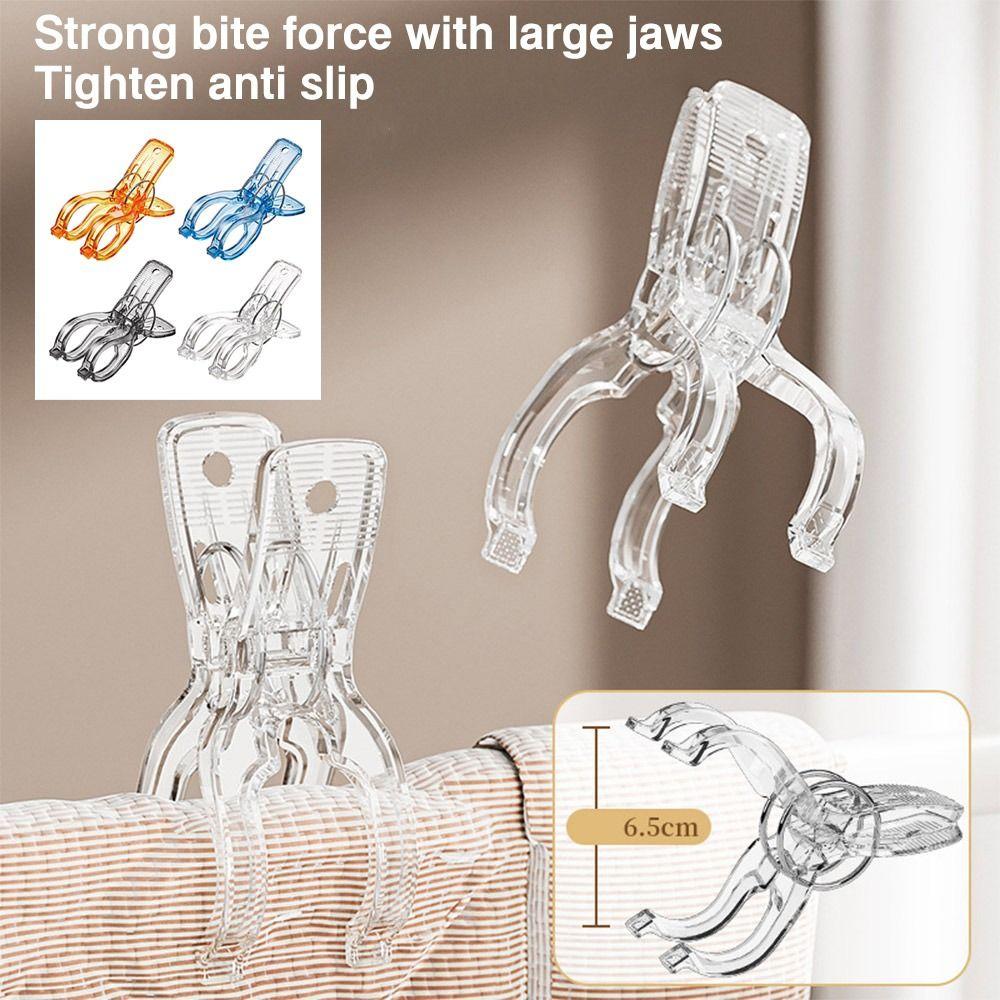 4PCS Anti-slip Drying Rack Holder Wind Proof Laundry Clothes Pins Quilt Clip Household Organizer