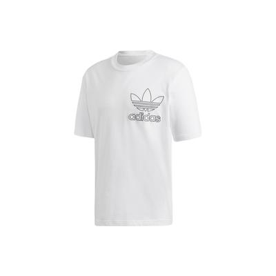 Футболка Originals Trefoil Outline Casual Comfort с круглым вырезом и коротким рукавом, мужские топы белого цвета DV1562