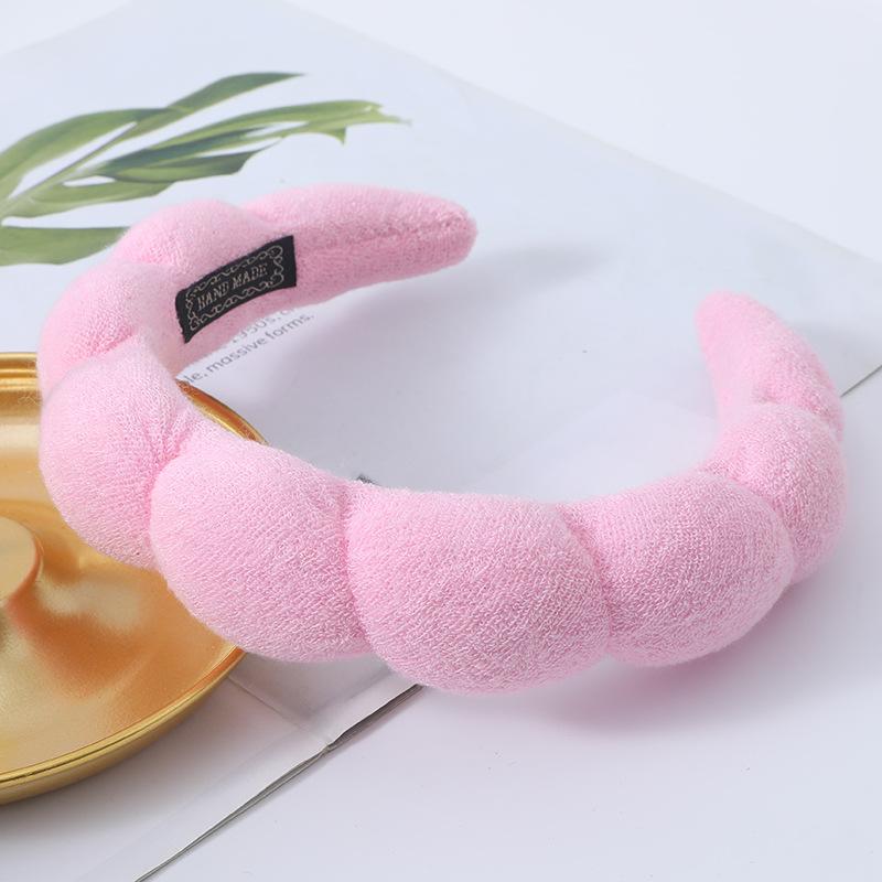 Губчатые повязки на голову для женщин и девочек, пышная повязка для волос, махровая ткань с пузырьками для макияжа, Co Spa, ретро повязка для волос, женские аксессуары для волос, головные уборы