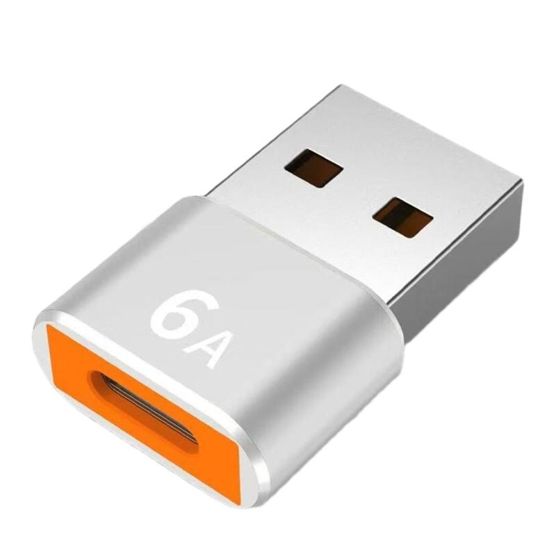 Прочный металлический адаптер Type C на USB OTG конвертер для быстрой передачи данных, зарядка 120 Вт 6 А и подключение устройств