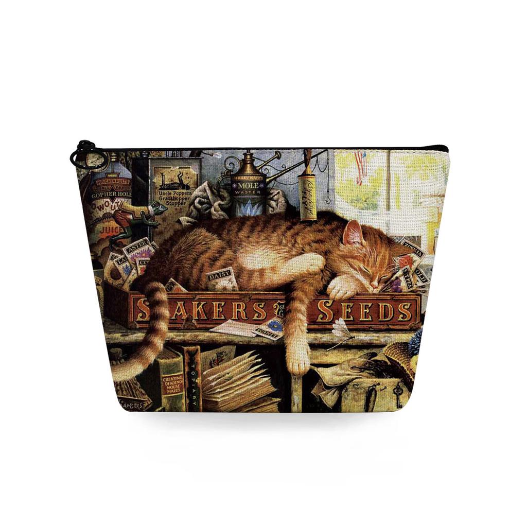 Женская косметичка с принтом кошки, органайзер для туалетных принадлежностей, дорожный чехол для хранения 6784