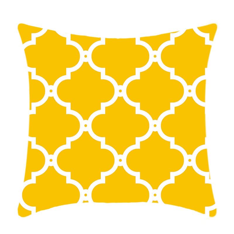 New Yellow Geometric Pillowcase Nordic Living Room Sofa Solid Color Plush Pillow Cover