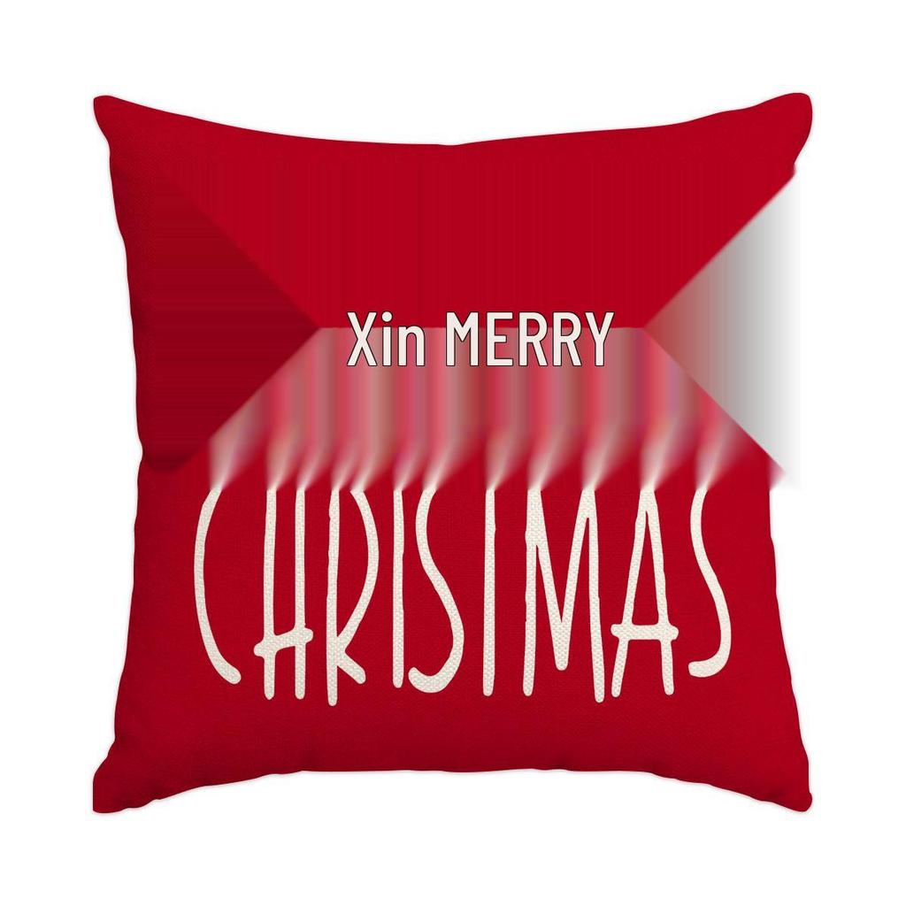 Горячая распродажа Рождественская наволочка из искусственного льна с принтом елки и снеговика - Праздничная декоративная наволочка для диванной подушки