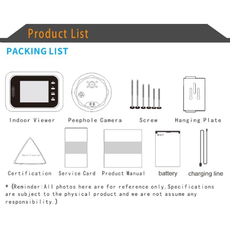 2,4-дюймовый экран, 2,0-мегапиксельная камера безопасности, не беспокоит глазок, поддержка TF-карты 32G