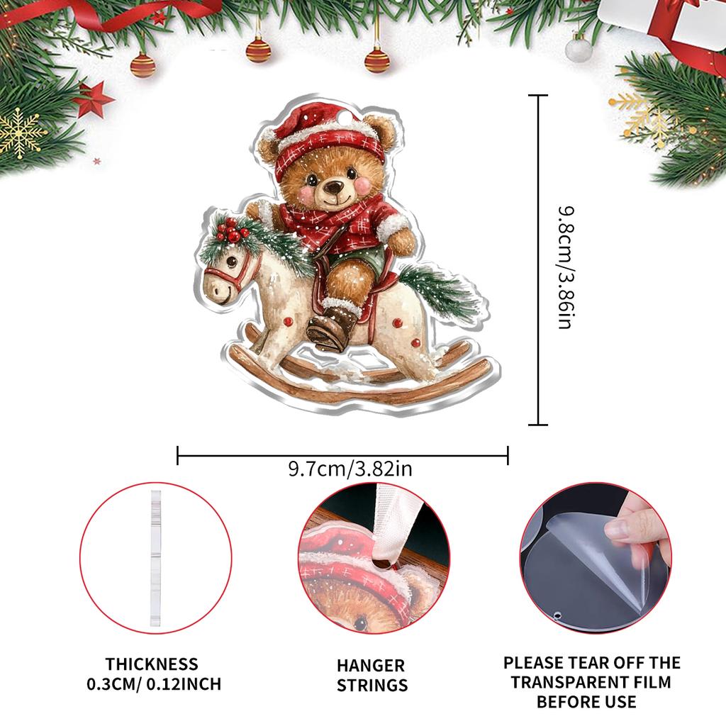 Мультяшный Медведь Рождественский Подвесной Декор Милый Белый Медведь Панда Рождественская Елка Подвесной Декор Украшение Дом Авто Декор Подарки на Рождество