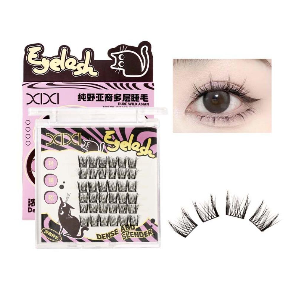 DIY Креативные Накладные Ресницы Кошачий Глаз Наращивание Ресниц Индивидуальные Кустовые Ресницы Женщины