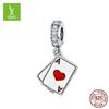 Yinziyun Handmade 925 Sterling Silver Playing Card Pendant - Creative DIY Fashion Jewelry.