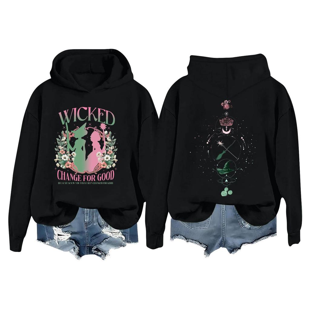 Женская повседневная толстовка с длинным рукавом и принтом Bad Witch