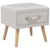 Bedside Table - VIDAXL - White - 40x35x40 Cm - Faux Leather - 1 Drawer