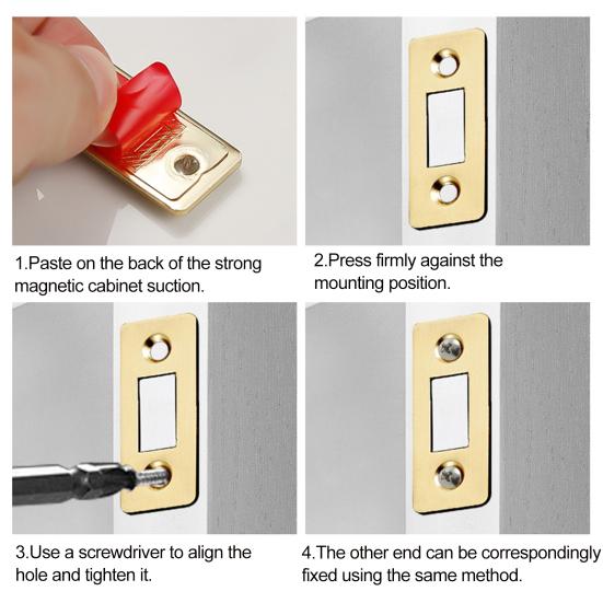 4 комплекта защелки шкафа, тонкая застежка, соединение шкафа, марганцевая сталь, прочная дверь шкафа, магнитная присоска, ограничитель шкафа, шкафа