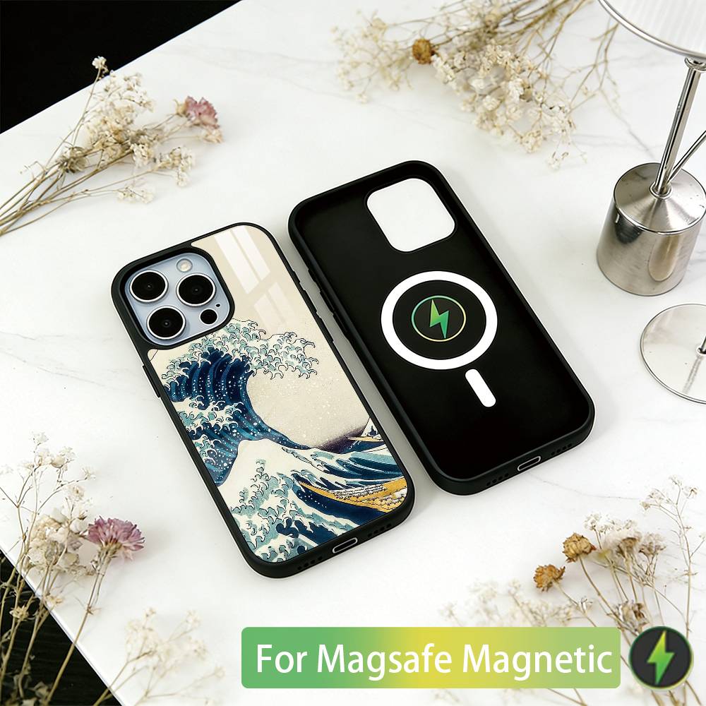 The Great Wave Off Kanagawa Phone Case For iPhone17,16,15,14,13,12,11 Plus,Pro Magnetic with Magsafe Wireless Charging