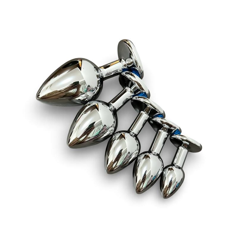 5 sizes, suitable for beginners to experts, metal anal plugs with gemstone bases, adult sex toys, anal and prostate stimulation
