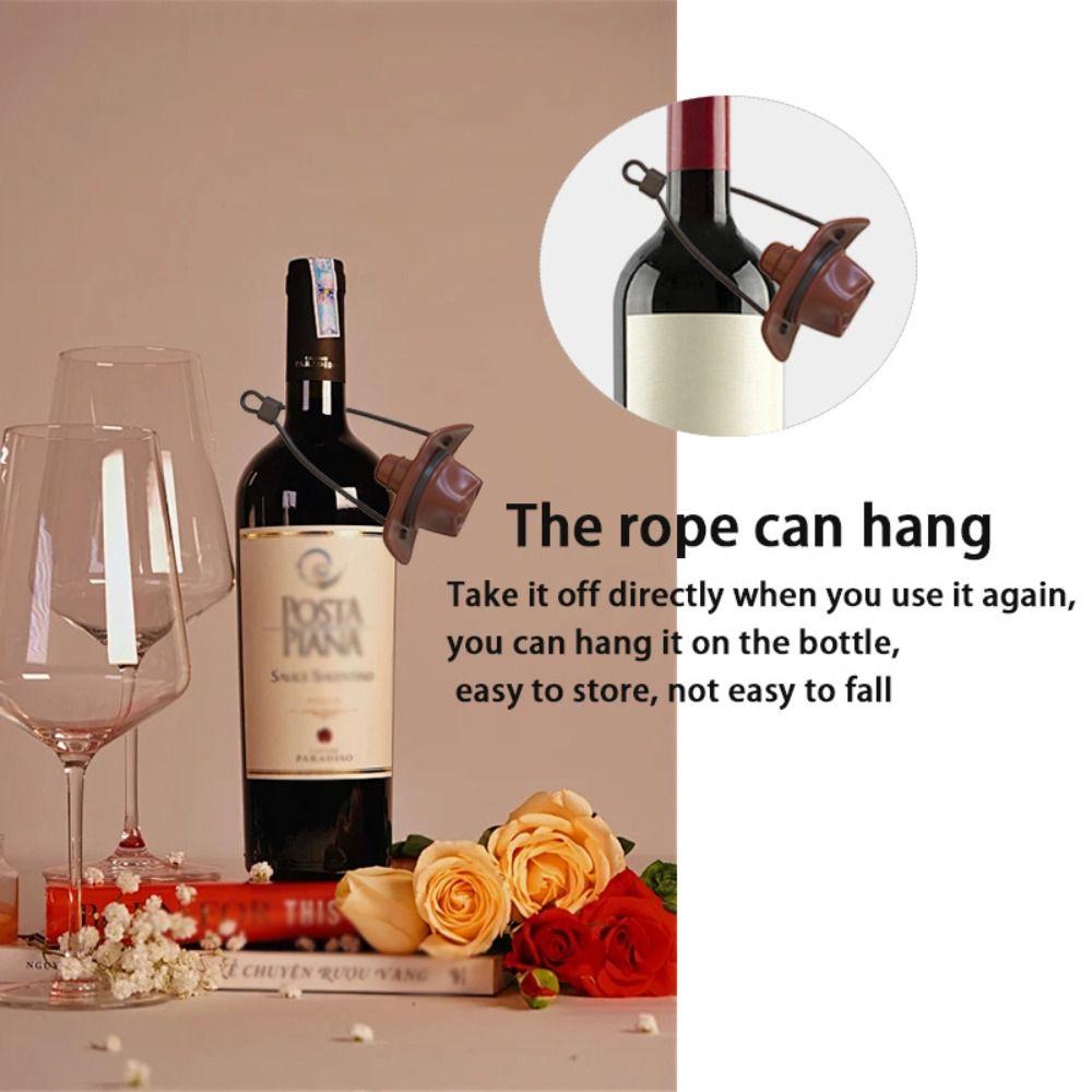 Silicone Wine Bottle Stopper Reusable Sealer Plug Funny Wine Bottle Cap Bar Kitchen Supplies