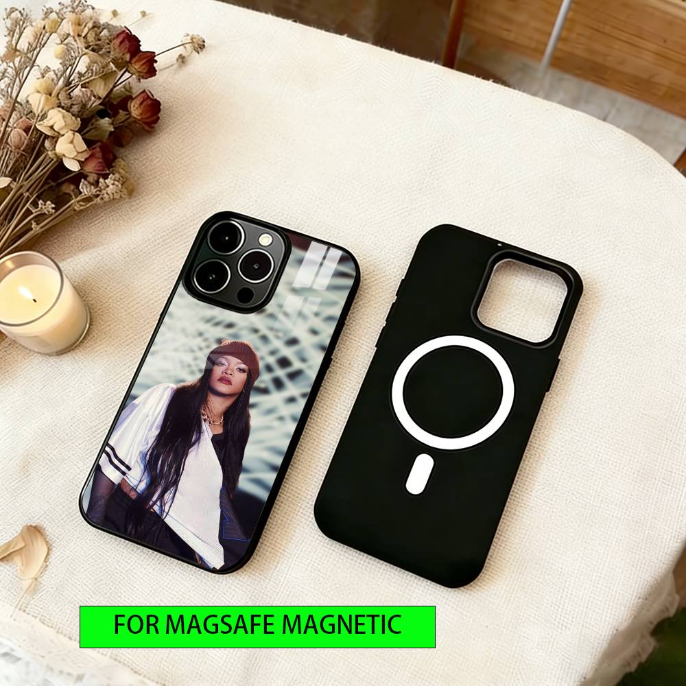 Чехол для телефона певицы Рианны для iPhone 17, 16, 15, 14, 13, 12, 11 Plus, Pro, магнитный с Magsafe, для беспроводной зарядки