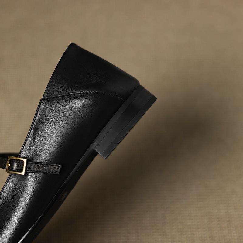 Модные женские новые британские весенне-осенние кожаные туфли из коровьей кожи с металлической пряжкой ремня, с круглым носком, на низком каблуке, туфли Мэри Джейн, ретро рабочие туфли