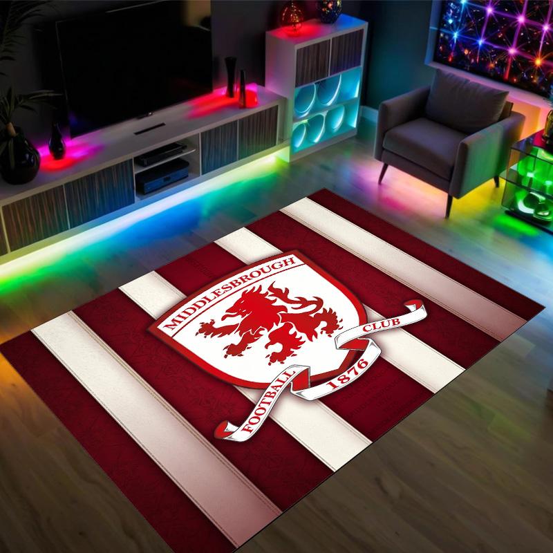 Middlesbrough Design Crystal Velvet Carpet Cozy Non?Slip Printed Rug For Bedroom Living Room Entrance
