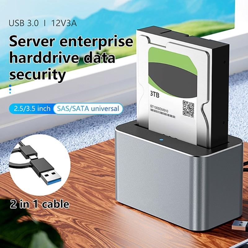 Корпус-бокс для жесткого диска 3,5/2,5 дюйма с интерфейсами USB 3.0, поддержка до 20 ТБ, алюминиевый адаптер-корпус для SSD
