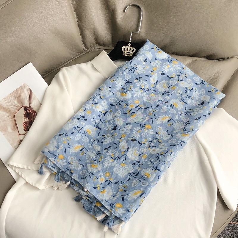 Fashion Luxury Brand Ombre Big Floral Tassel Viscose Shawl Scarf Lady Soft Thin Beach Wrap Pashmina Stole Bufandas Muslim Hijab
