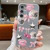 Cherry Bowknots Lips Disco Ball Pattern Case For Samsung Galaxy A57 A56 A55 A54 5G A37 A36 A35 A34 A17 A16 A15 A14 Leather Texture Silicone Cover