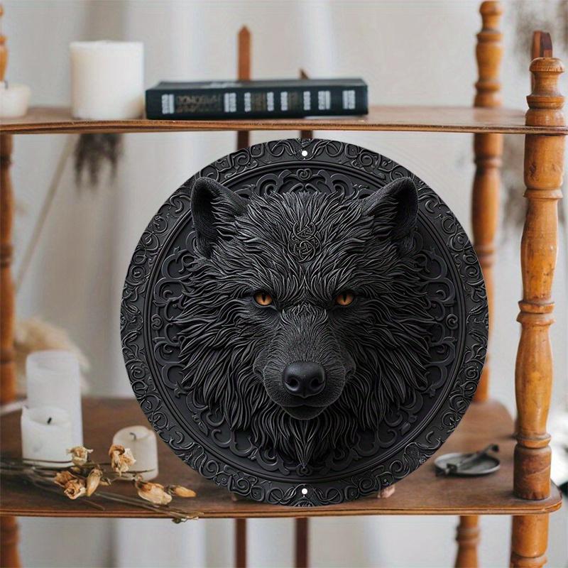 Декор для стен Wood Wolf, круглая деревянная вывеска с HD-печатью, устойчивая к погодным условиям, для подвешивания на дверь и украшения дома, для украшения стены входной двери церкви