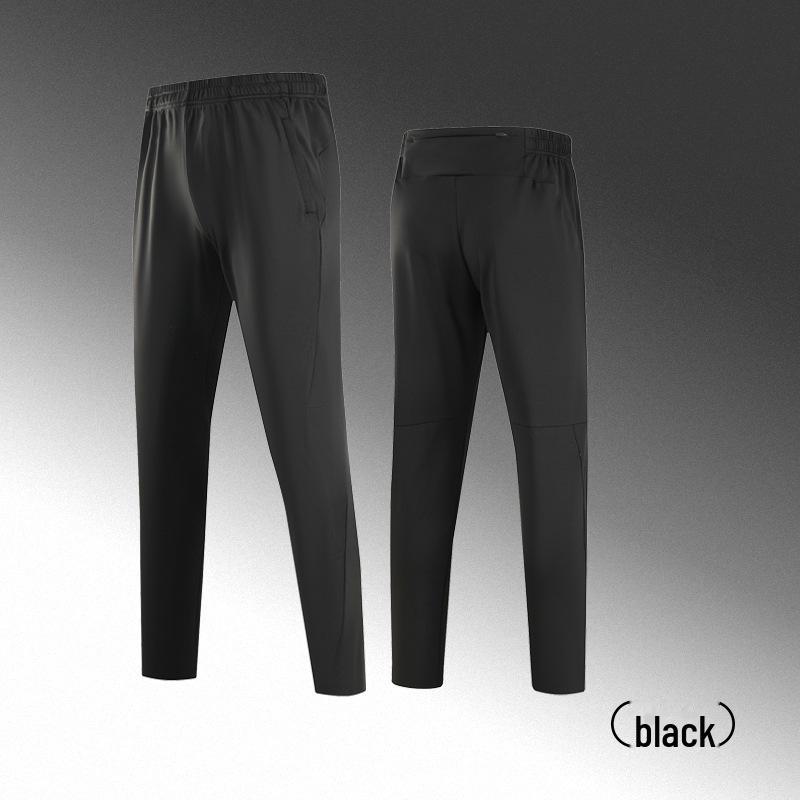 Быстросохнущие эластичные облегающие трикотажные спортивные брюки для бега - дышащие, теплые, из начесаного молочного шелка для весны и осени