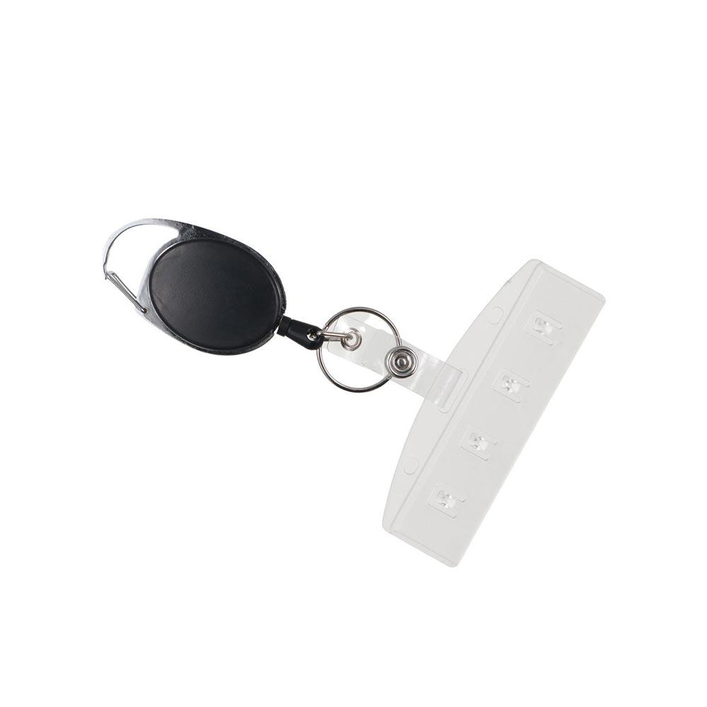 Horizontal Half Card Holder Transparent Credit Card Retractable Badge Reel Bank Cards Easy Pull Buckle Name Card Cover