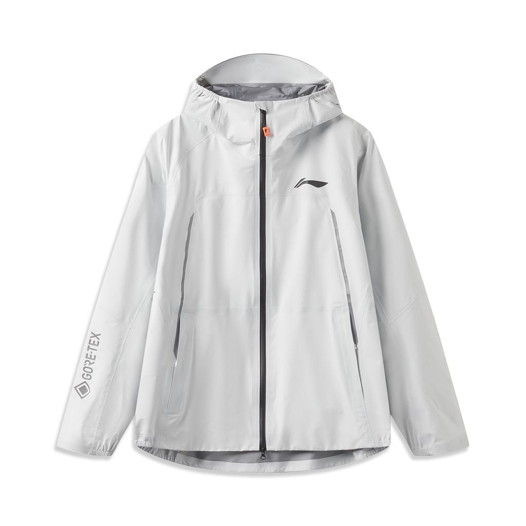 Куртка для бега по пересеченной местности Li Ning Running Series с капюшоном, водонепроницаемая, дышащая, быстросохнущая, со светоотражающим принтом, унисекс, белая ACFV005-3