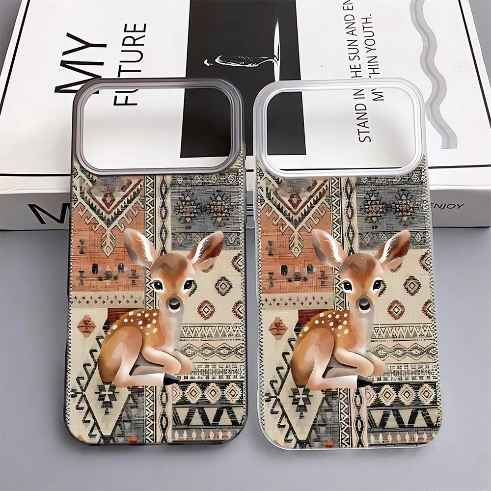 Тканевый Чехол для Телефона с Рисунком Оленя Для IPhone 17 Pro Max 17Air 11 13 12 14 15 16 Plus Мягкий Силикон Модный 15 Pro Чехол