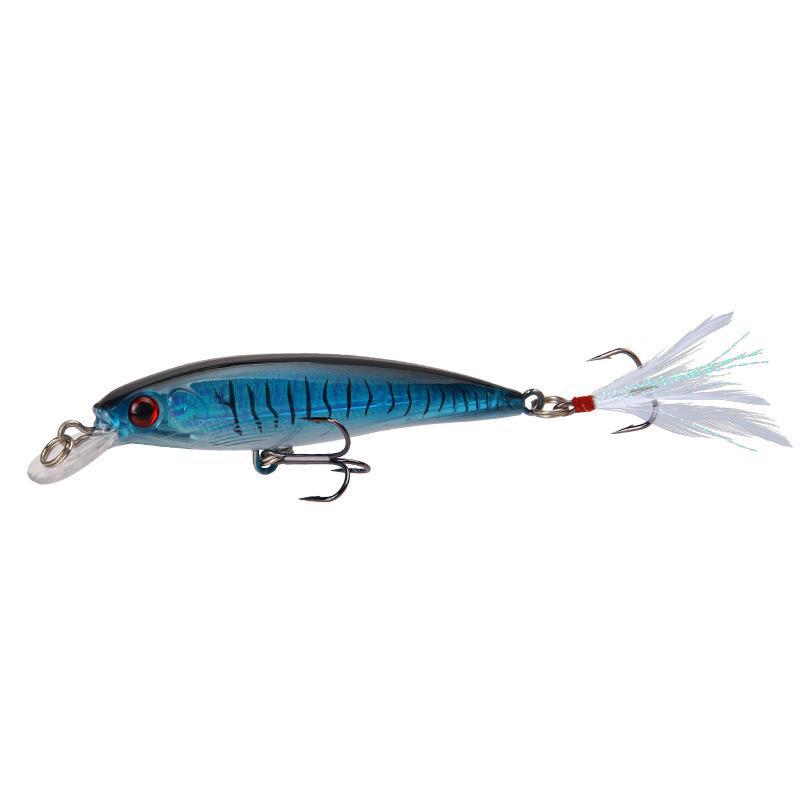 Горячая приманка Minnow Triple Feather Hook для окуня и мандарина, пресноводная и морская, 7 г, 10,5 см