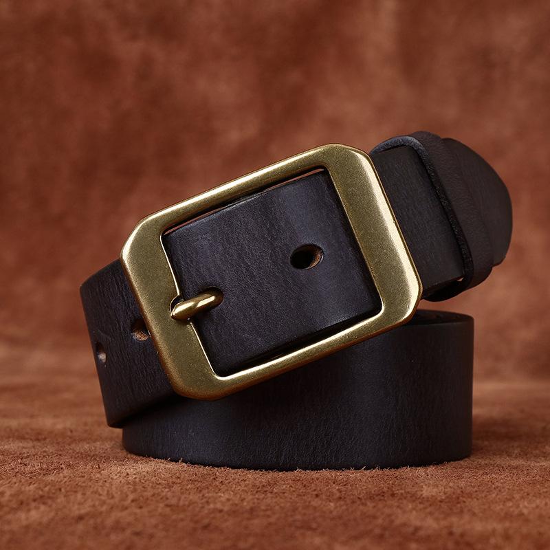 Персонализированный ретро тисненый узор первого слоя коровьей кожи ремень мужской из натуральной кожи с пряжкой модный универсальный повседневный ремень для джинсов