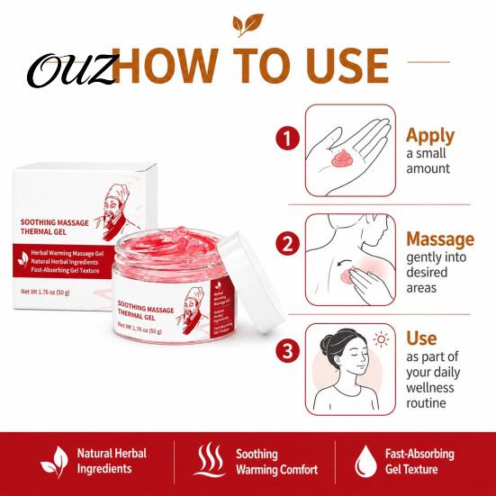 Skin Firming Cream 1/2Pcs Body Soothing Massage Thermal Gel, Natural Herbal Deep Tissue Relaxation Gel Cream, & Smoothing Moisturizer Muscle