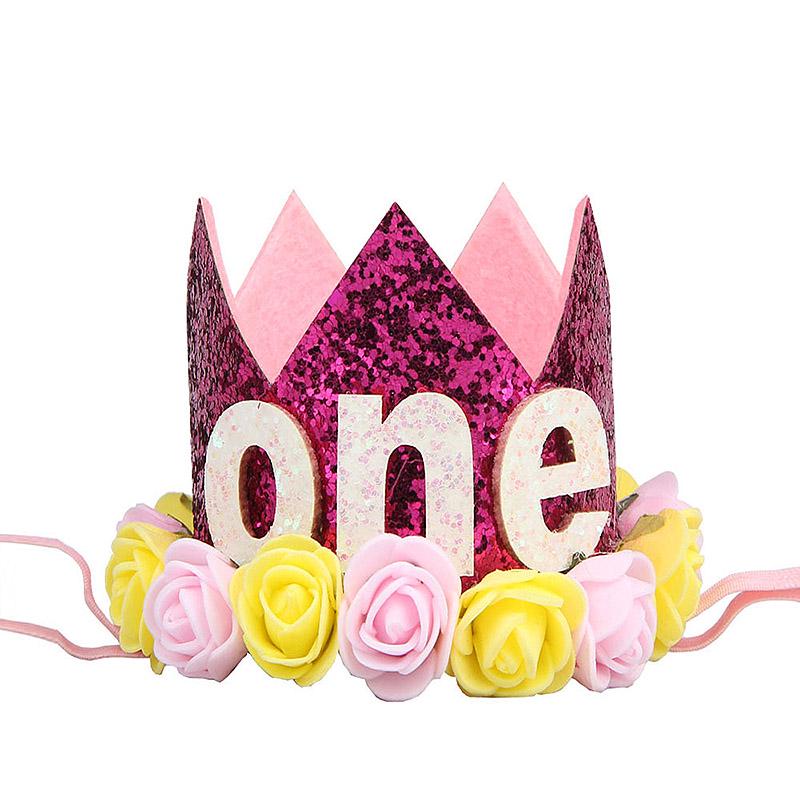 Головной убор на день рождения шляпа корона детский номер фото цветок вечеринка 1 шт день рождения ребенок корона выступление повязка на голову повязка на голову аксессуары