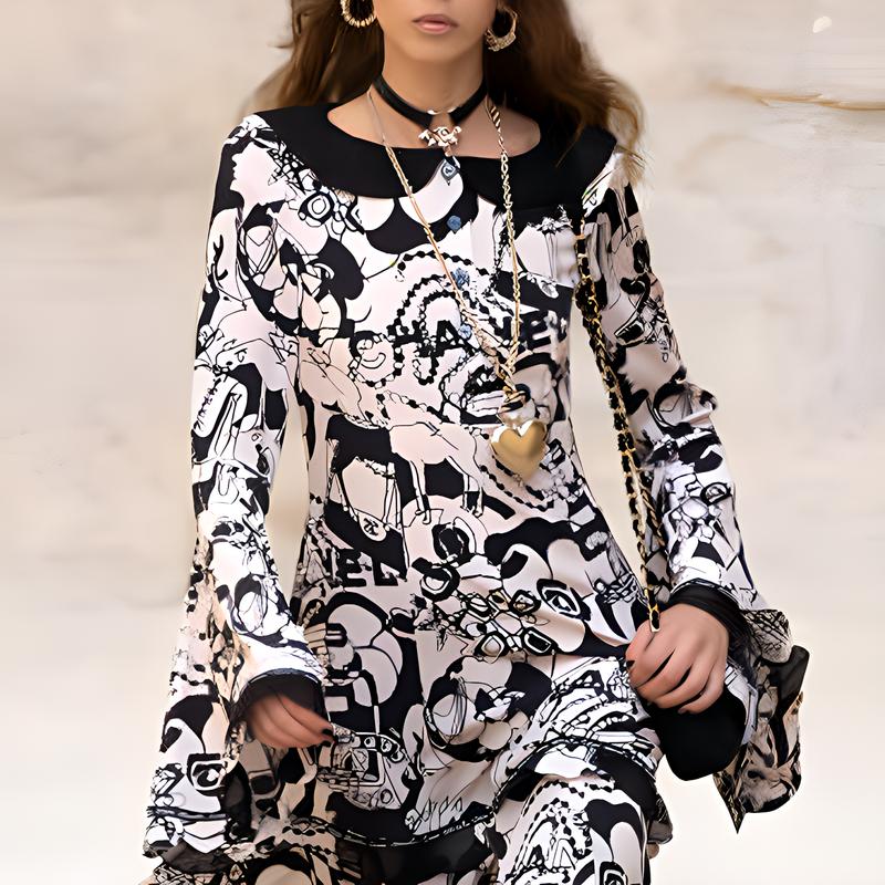 Chanel 22C Ранняя весна Любовь Жемчуг Открывающаяся крышка Длинное металлическое ожерелье Женский стиль