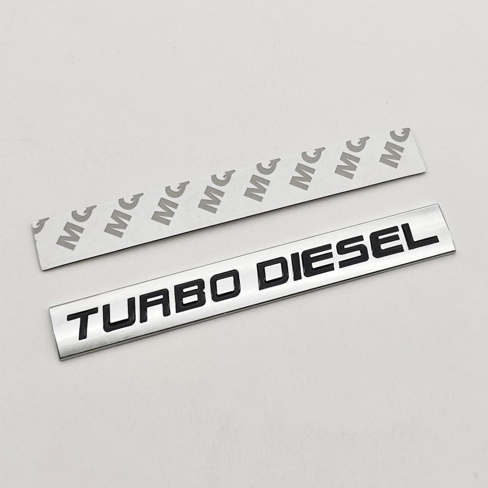TQ0113D Chrome Metal Car Sticker TURBO DIESEL Logo Emblem Rear Trunk Fender Badge Decal For Isuzu Kia Hyundai Toyota Ford Accessories