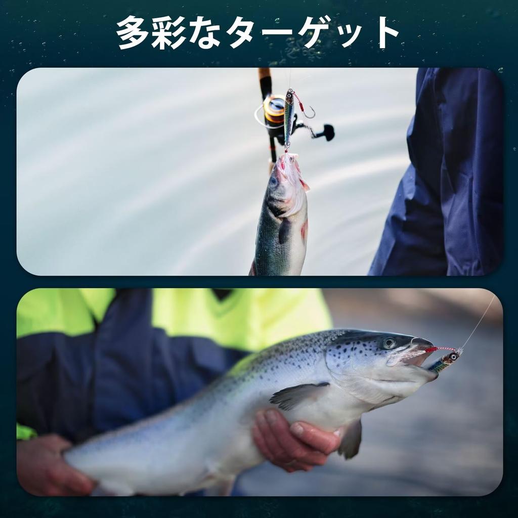 Goture Metal Jig Set of Sea Boat Lure Metal Jig Slow High Flying 3D Laser Real Red Sea Root Blue Rich Storage Box Included 10, 15g, Jigging, Fishing,