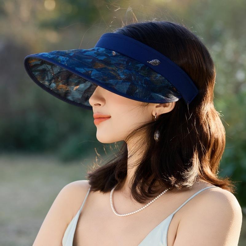 Temperament Design Sense Big Eaves Hairpin Empty Top Sun Hat Outdoor Travel Anti Uv Face Small Sun Hat