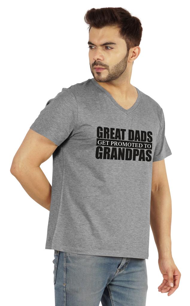 Inkmeso Мужская футболка для дедушки. Отличные папы получают повышение до дедушки. Футболка с надписью «Письмо» впервые